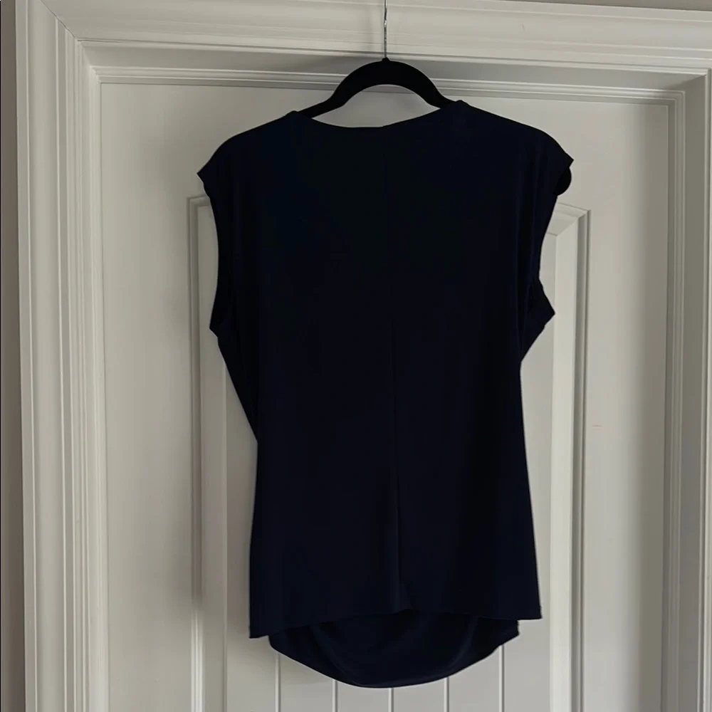 New York & Company Black Fitted Cap Sleeve Blouse - Picture 2 of 2